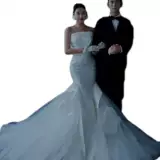 Белый модный топ без лямок подходит для фотосессий для влюбленных, коллекция 2022, в корейском стиле, крой «рыбий хвост»