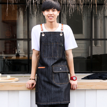 Han edition fashion cowboy apron café café café cafeteria cafemale and male florist shop custom logo