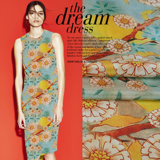 Шелковая ткань 金鸿福真丝布料连衣裙衬衫丝绸服装料宽幅喷绘亚光01双绉和风菊蕊