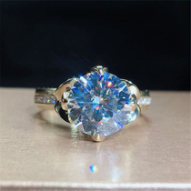 18K platinum gold rose gold luxury qun xiang wedding Diamond Ring 3 Karat Queen paragraph ring diamond ring women