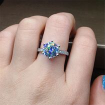 18K platinum mo sang shi Ring 1 karat mo sang shi high drag ring couple gets married diamond engagement ring simulation women