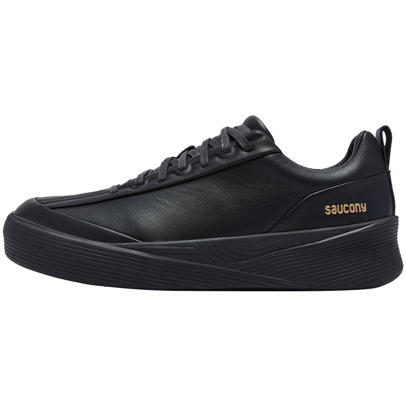 Saucony 1898 Series White Couple's Sports Casual Black Leather Running Shoes White Sneakers