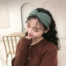  Common White Hair Broken Hair Band Hair Stirrup With Hair Hoop Woman Retro Wash Face Spring Wide Side Head Stirrup Style Cross Summer Hair Band Mesh