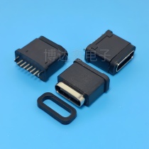 Bodaxin TYPE-C waterproof mother seat 6P single row 180 degrees standing straight inserts 10 0H high connector USB fast charging