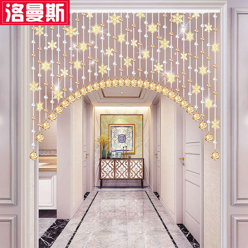 Door Curtain, Crystal Curtain, Bead Curtain, Bathroom Partition Curtain, Ready-Made Living Room Curtain, Kitchen Curved Hanging Curtain, No-Drill Snowflake Curtain
