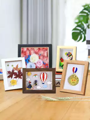 Three-Dimensional Hollow photo frame handmade diy creative 6 inch 7 dry flower butterfly specimen soft pottery clay framed roll paper frame 8