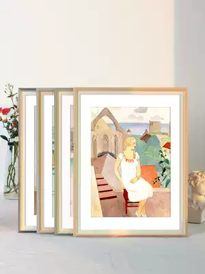 Small fresh photo frame framed picture frame wall hanging 12 inch 16 large size oil painting frame frame A4a3 Nordic ins style