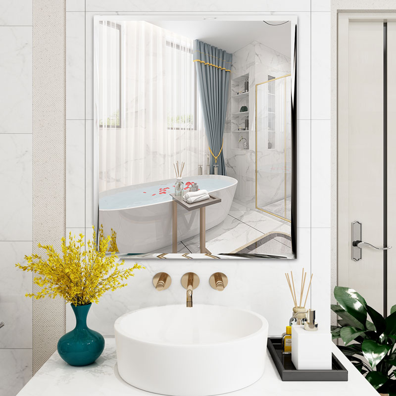 Makeup Room Mirror Sticker Wall Self-Glued Bathroom Wash Table Hung Wall Comb Makeup Small Size A Piece Of Wall Wall-mounted Wall