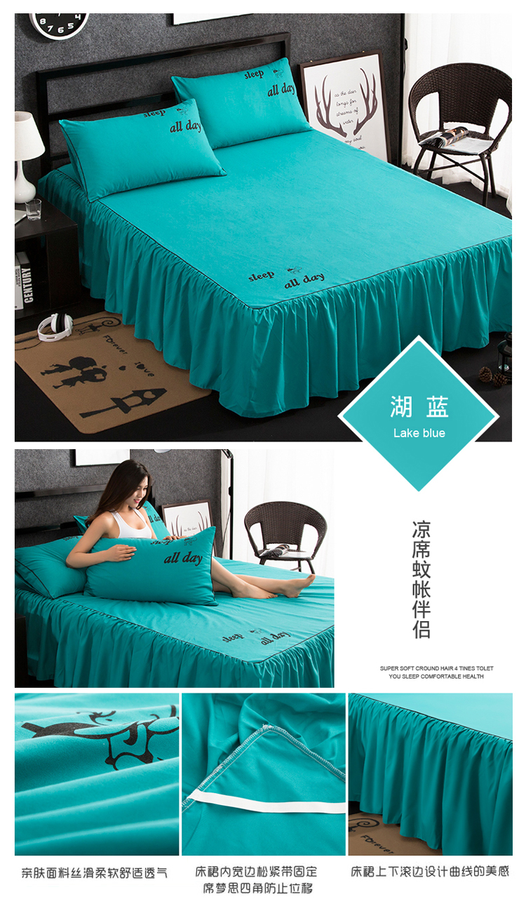 giường Net bông đỏ một mảnh giường váy bedspread Simmons bảo vệ tay áo bông đặt đơn đôi 1.5m1.8m mới - Váy Petti ga giường có viền