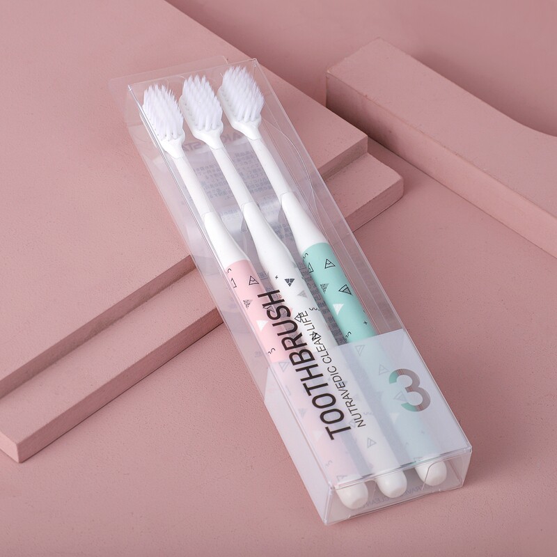 Soft hair toothbrush household adult lady small head family outfit adult fine hair student girl cute toothpaste set