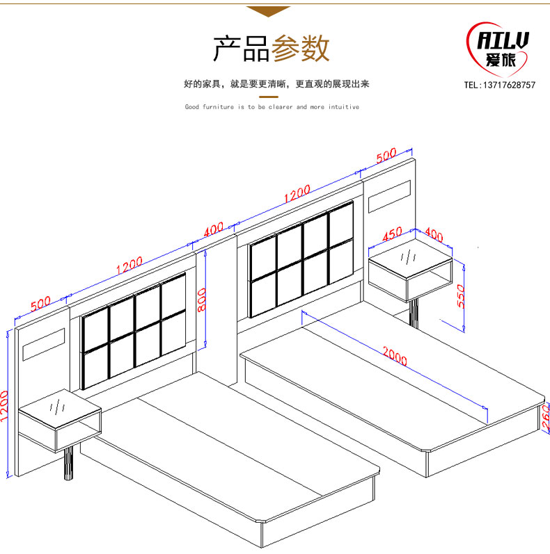 Khách sạn bảng điều khiển khách sạn đồ nội thất bàn máy tính bàn cạnh giường khách sạn cho thuê phòng tiêu chuẩn phòng lớn giường lớn đầy đủ túi mềm