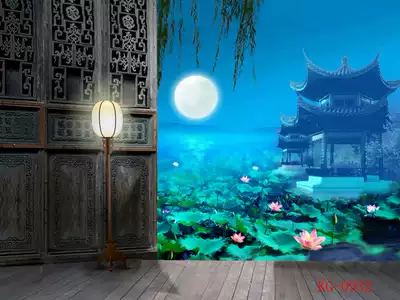 High background cloth luxurious atmosphere cool live room YY fast hand 3D bedroom men's and women wallpaper living room Chinese style retro