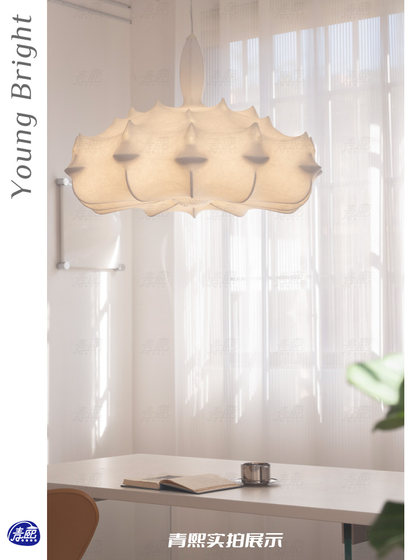 French Silk Lamp, Modern Living Room Chandelier, Italian Designer Wabi-Sabi Villa, Cream Style Bedroom Lighting Fixtures