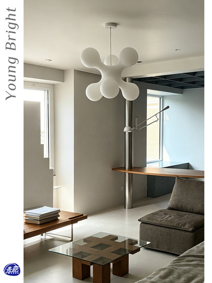 Qingxi Lighting Atomium Restaurant Chandelier, Mid-Century Modern Minimalist Designer Molecular Living Room Bedroom Study Lamp