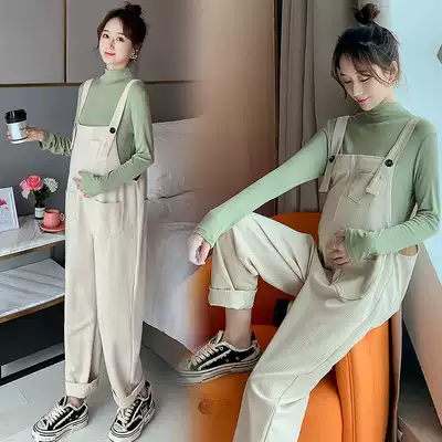 Maternity clothes spring suit tops out net red suit fashion pregnant women holding baby bags pants loose spring and autumn two-piece suit