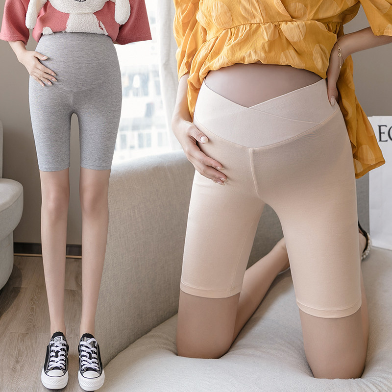 Pregnant woman inside lap pants Summer anti-light Modale pregnant woman pants Summer thin section 50% Low waist safety pants Summer shorts