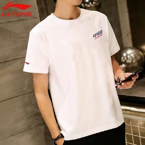 Li Ning, летняя быстросохнущая дышащая тонкая спортивная футболка для спортзала для тренировок, короткий рукав, для бега, впитывает пот и запах