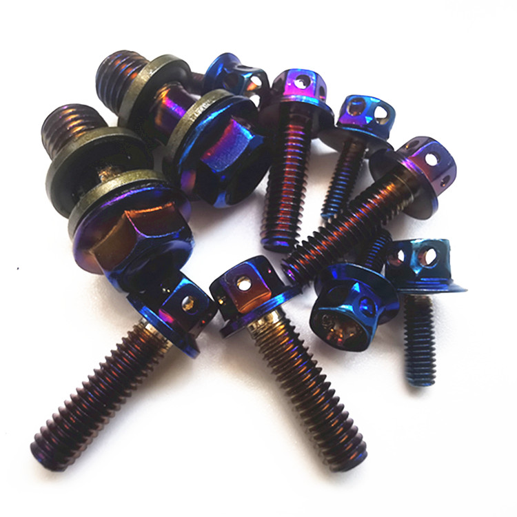 Electric car light sun pump full set of modified titanium external hexagonal petal screw car modified screw