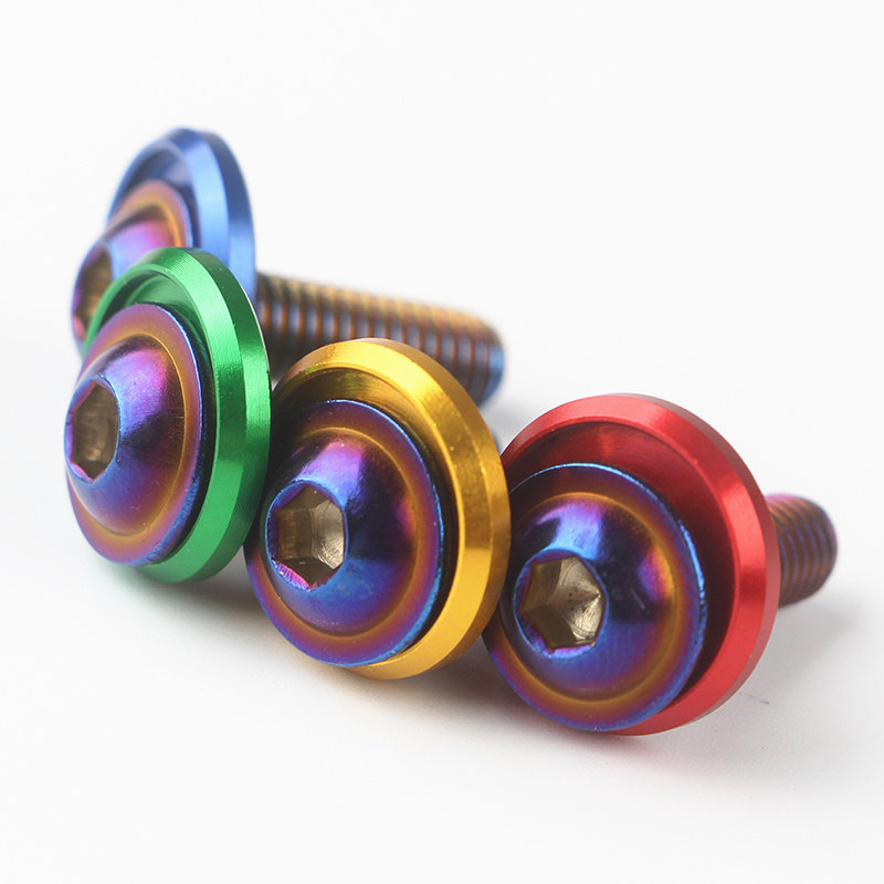 Electric motor electric car electric car electric car electric car fender screw aluminum alloy spacer m6 stainless steel inner hexagonal semicircle head burnt titanium