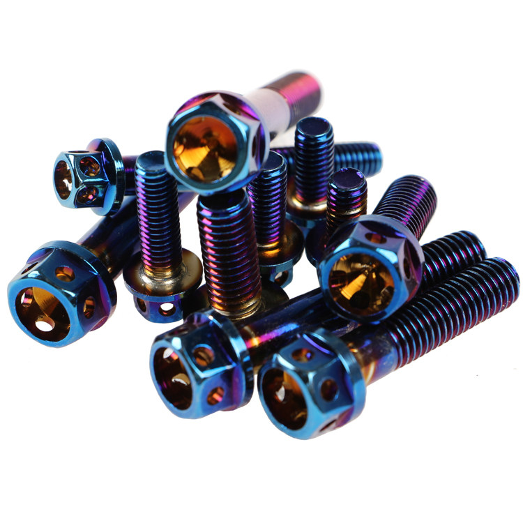 304 stainless steel screw plated colorful outer hexagonal hollowed-out screw flange big head screw electric vehicle locomotive