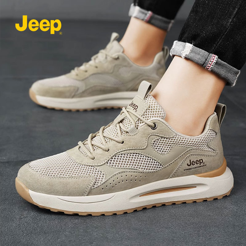 Jeep Men's Shoes 2026 Summer New Mesh Sports Casual Shoes Men's Hollow Breathable Thin Hiking Mesh Shoes Jeep Men's Shoes 2026 Summer New Mesh Sports Casual Shoes Men's Hollow Breathable Thin Hiking Mesh Shoes
