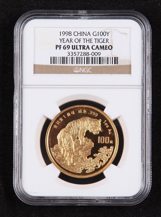 NGC PF69 1998 tiger year Zodiac 1 oz gold coin with certificate
