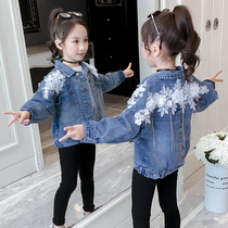 Girls spring and autumn denim jacket 45 6 6 6 7 8 9 9 9 12-year-old primary school girl Korean version of the foreign style jacket