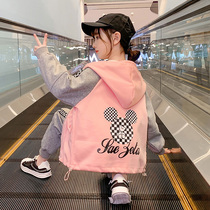 Girls suit autumn 2022 new fashionable net red spring and autumn childrens clothing in the big childrens sports three-piece suit