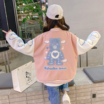 Girls autumn coat 2022 new Korean version of the foreign style childrens spring and autumn thin top middle-aged childrens net red baseball uniform