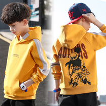 Boys spring and autumn sweater 2021 new 5 Korean version 7 foreign style 10 childrens clothing 12 middle and large children 15-year-old boy top