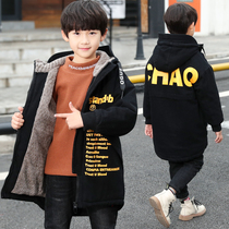 Boys winter jacket 2021 New 10 middle and Big Boy mens clothing 12 primary school boys plus velvet thick windbreaker 15 years old