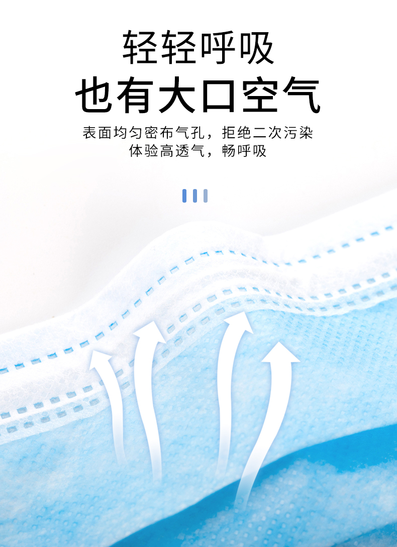 柔伶 3层一次性防护口罩 50片装 含熔喷层 图9