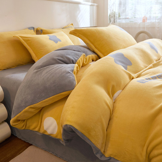 珊瑚绒被套单件冬季被罩宿舍单人法兰绒牛奶绒双面毛绒冬天加绒厚