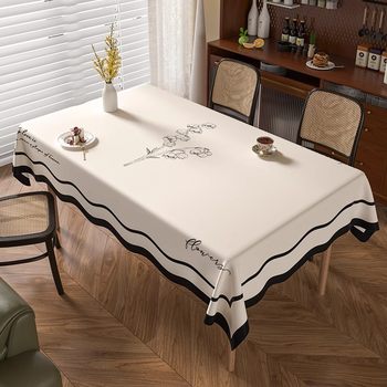 Special-shaped french light luxury high-end dining table cloth without washing, oilproof, waterproof, and scald-proof tea table cloth rectangular cover cloth Special-shaped french light luxury high-end dining table cloth without washing, oilproof, waterproof, and scald-proof tea table cloth rectangular cover cloth