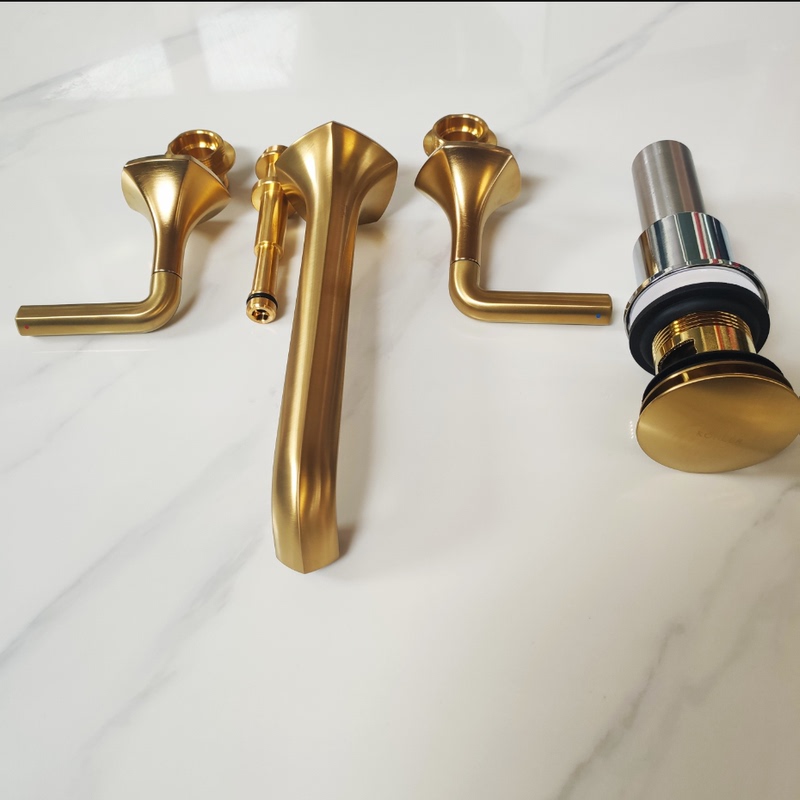 Kohler K-Ex27103T-3/4/9-Cp/Af/Rgd/2Mb/Bl Keshi Dual-Handle Wall-Mounted Basin Faucet Kohler K-Ex27103T-3/4/9-Cp/Af/Rgd/2Mb/Bl Keshi Dual-Handle Wall-Mounted Basin Faucet