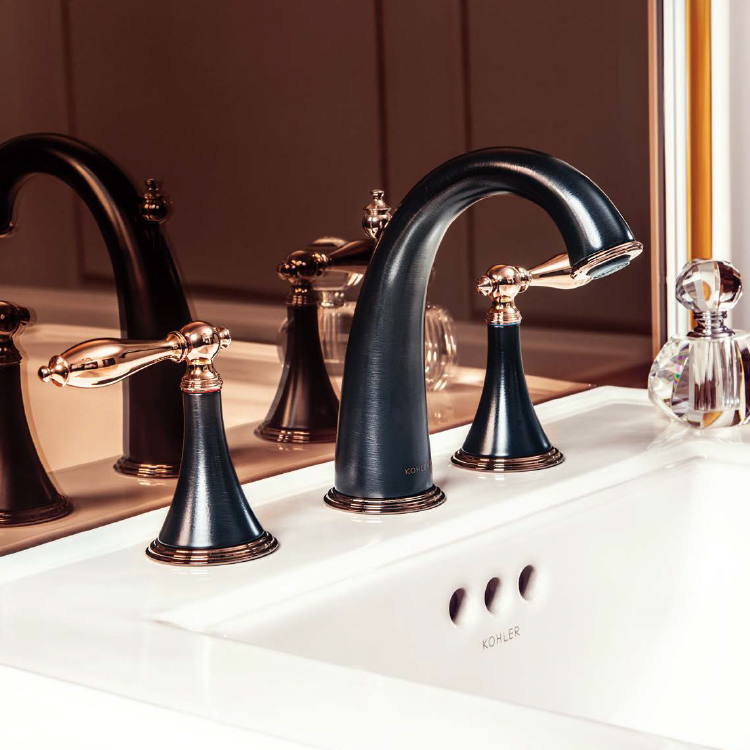 Kohler K-8670T-4M 4P-CP AF BN SN R2B Fenno 8 inch 3 hole faucet