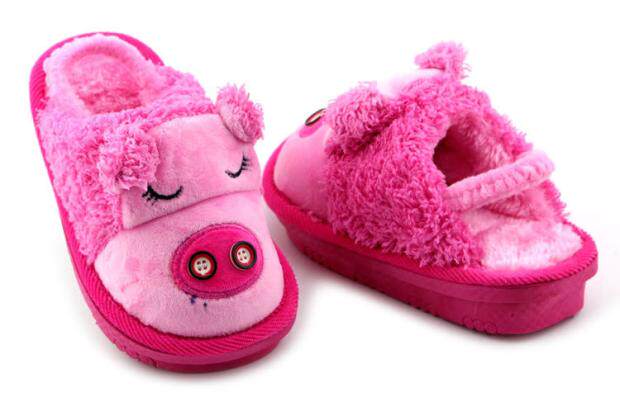 Pantoufles enfants en suède pour hiver - semelle caoutchouc - Ref 1024257 Image 22