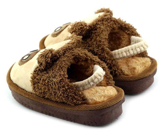 Pantoufles enfants en suède pour hiver - semelle caoutchouc - Ref 1024257 Image 30