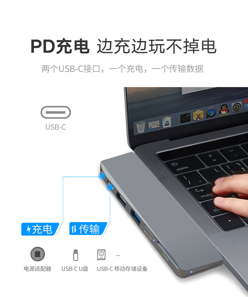 MacBookPro2018 chuyển đổi đặc biệt loại C docking station hub usb bộ chuyển đổi của Apple mac phụ kiện máy tính xách tay chuyên nghiệp Huawei để mở rộng bến tàu minidp giao diện không khí Sét 3 - USB Aaccessories đèn led usb