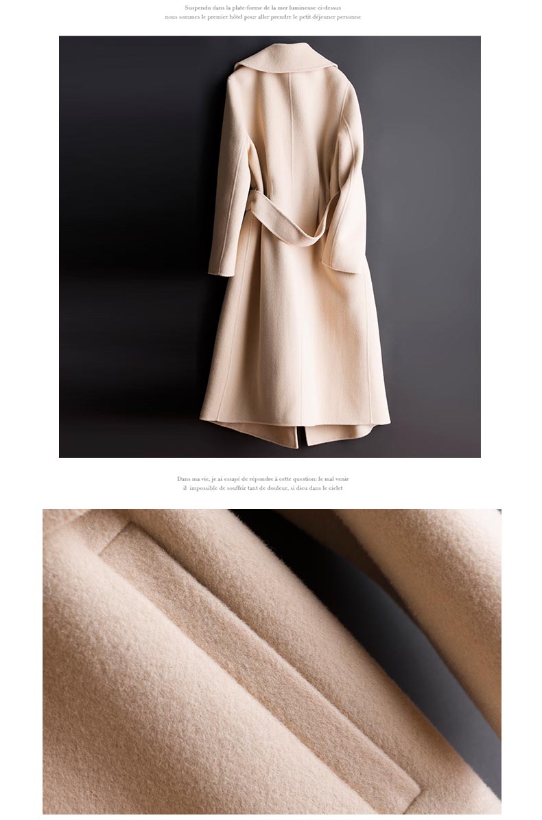 Áo chống rét hai mùa, áo khoác cashmere cho nữ dài phần áo len cao cấp 2018 mới Hepburn gió qua đầu gối áo khoác burberry nữ