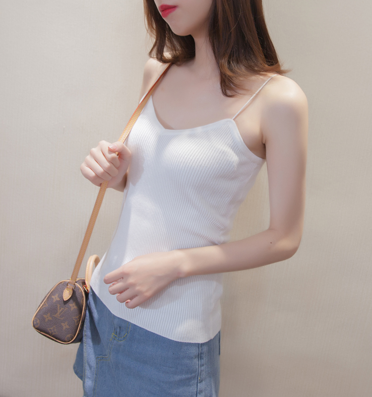 Han Lige Slim Sling đan Vest nữ áo kiểu nữ đẹp