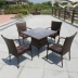Wicker ghế ba mảnh đồ nội thất ngoài trời giải trí đơn giản rèn bàn cà phê sắt năm mảnh ngoài trời ban công sân vườn kết hợp bàn ghế ghế cà phê ngoài trời Bàn ghế ngoài trời / sân