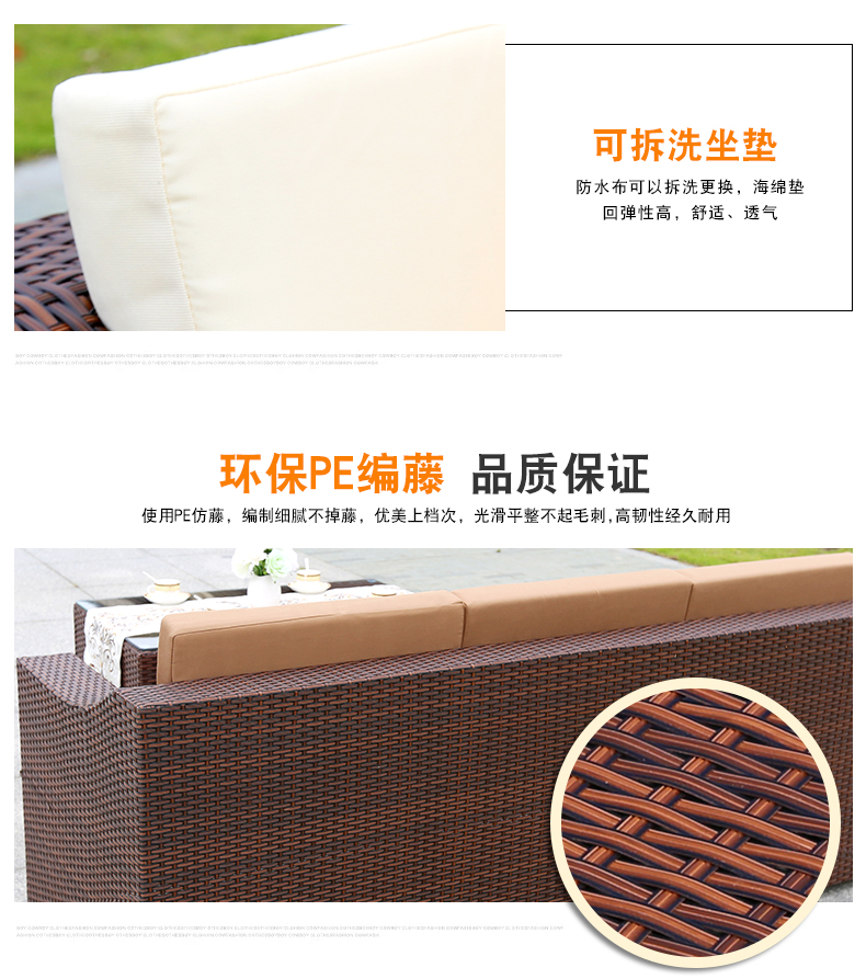 Sân và bàn ghế sofa kết hợp mây giải trí ban công mây sofa biệt thự mây ba người ngoài trời đồ nội thất sofa bàn ghế ban công nhỏ