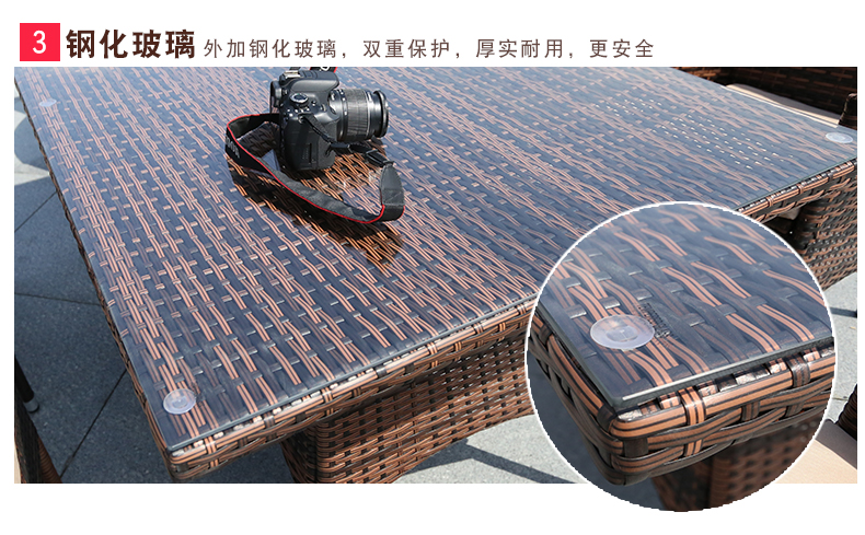 Wicker ghế ba mảnh đồ nội thất ngoài trời giải trí đơn giản rèn bàn cà phê sắt năm mảnh ngoài trời ban công sân vườn kết hợp bàn ghế bàn ghế ban công chung cư