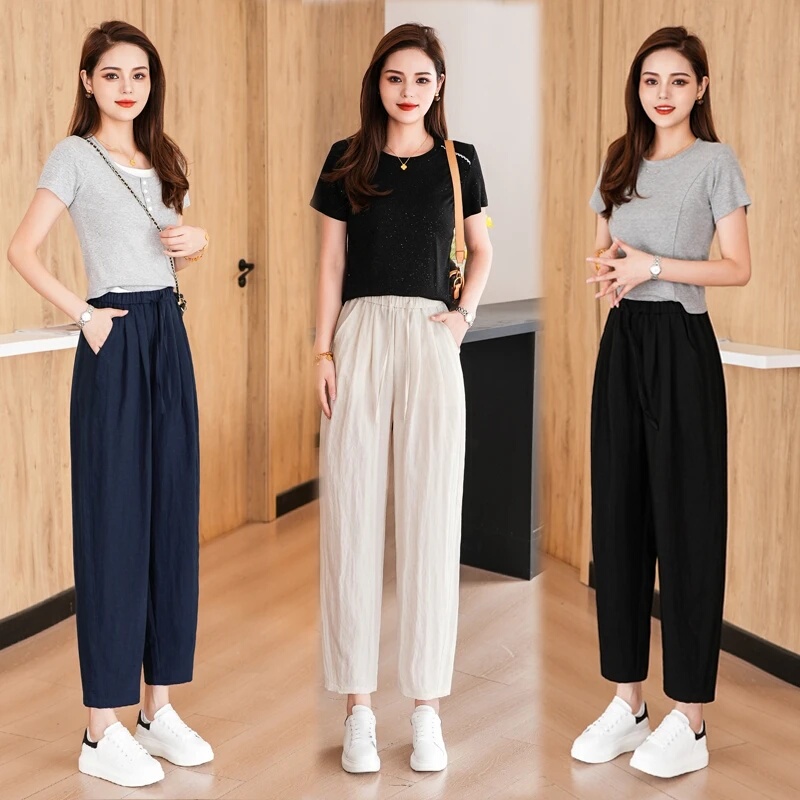 Tencel Linen Ice-Feel Pants 2026 Summer Lightweight Breathable Casual Stylish Height-Enhancing Slimming Cropped Pants Scimitar Pants Tencel Linen Ice-Feel Pants 2026 Summer Lightweight Breathable Casual Stylish Height-Enhancing Slimming Cropped Pants Scimitar Pants