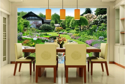 Sansui, обои, зеленая вилла, 3D