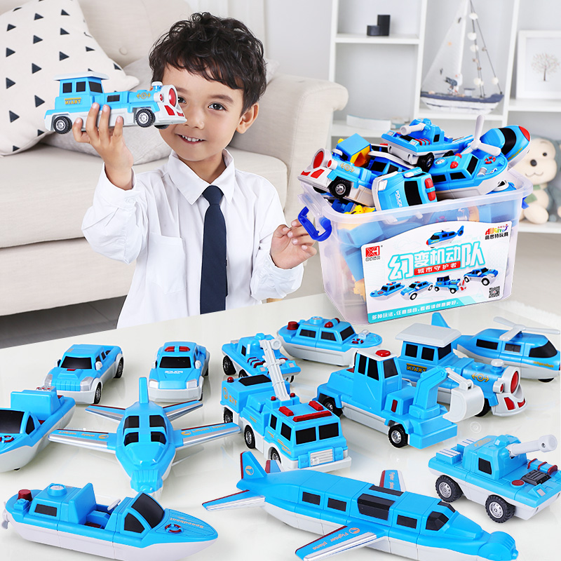 Children assembled toy building blocks magnet 100 turn magnetic car Puzzle 3-4-5-6 Boy 2 Birthday Present