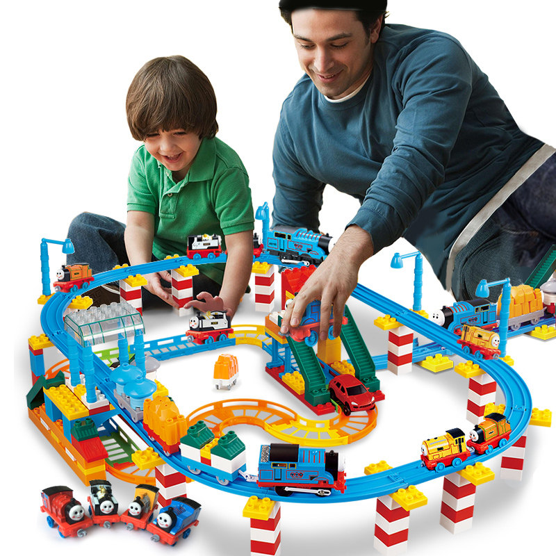 [USD 34.48] Thomas train set Electric rail cars toys for children car