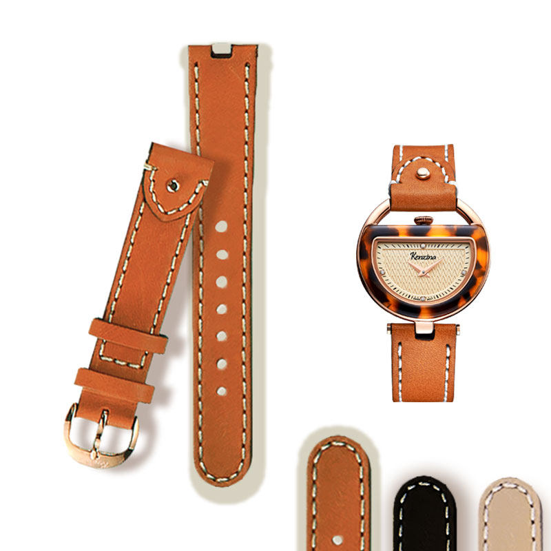 Genuine Leather Strap Women's Strap First Layer Leather Strap Pin Buckle Accessories 18mm Ladies Strap Custom Women's Models