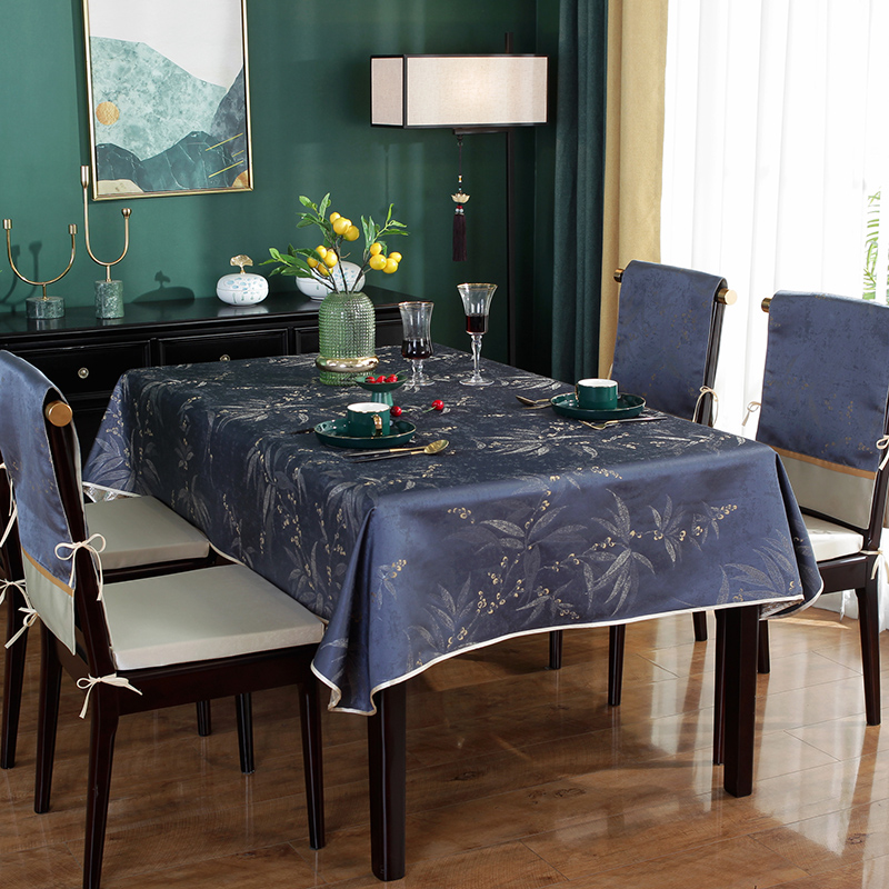 New Chinese Table Cloth Modern Light Lavish Dining Chair Cover Suit Superior China Wind Rectangular Table Table Cloth